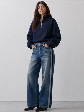 183rd & Laurel Wide Leg Side Stripe Jeans NWT Size 10